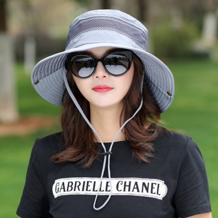 Dames Sommer Justerbar Solhat Bred Skygge Udendørs UV Beskyttelse Hat Foldbar Hestehale Spandhat til Strand Fiskeri Vandreture