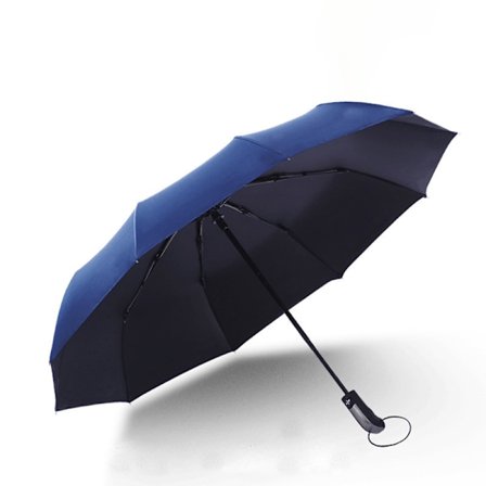 Automatisk foldeparaply - 10 ribben sort lim