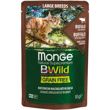 Monge B Wild Grain Free Bufalo Con Ortaggi Cibo Umido Per Gatti