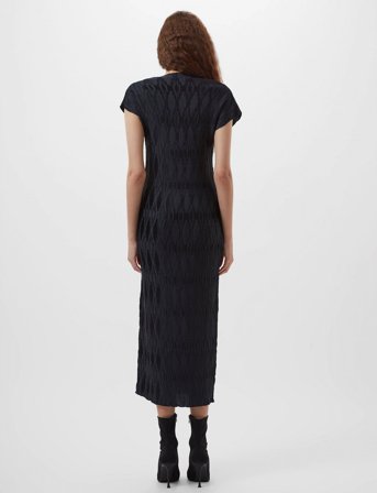French Connection Moira Pleated Dress - Navy - L