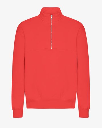 Organic Quarter Zip - Red Tangerine - Male - M