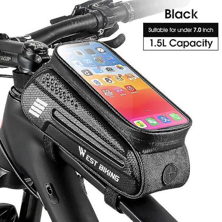 Sykkel Mobiltelefonholder, Vanntett Styerveske For Smarttelefon Under 7 Tommer
