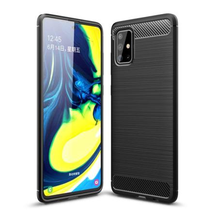 Samsung Galaxy A71 Karbon Fiber Texture Skal - Svart Svart