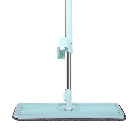 360 Graders Roterbar Langt Håndtak Flat Mopp for Hjemmekontor Våt og Tørr Bruk Grønn