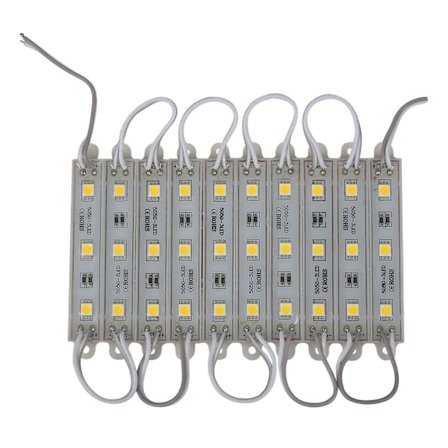 1*10kpl 5050 Smd 3 Led Moduuli Valoketju Vedenkestävä Dc 12v Lämmin Valkoinen