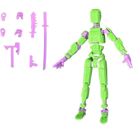 T13 Actionfigur, Titan 13 Actionfigur med 4 typer af våben og 3 typer af hænder, 3D-printet multi-leddet bevægelig T13 Actionfigur[HK]
