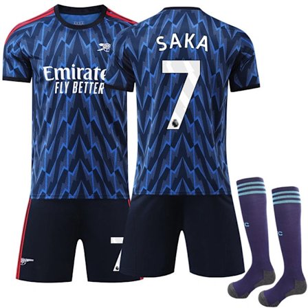 25-26 Arsenalin vieraspelipaita lapsille ja aikuisille, jalkapallopaita nro 7 Saka 25-26 Saka 24