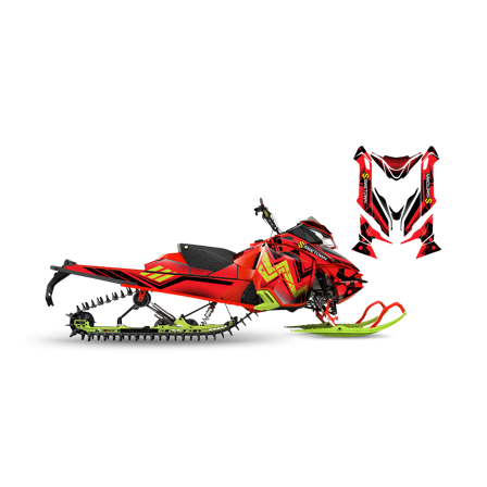 Dekalkit SweTown Edge Röd-Lime - Ski-Doo Renegade Backcountry 600 E-Tec 2017-2018