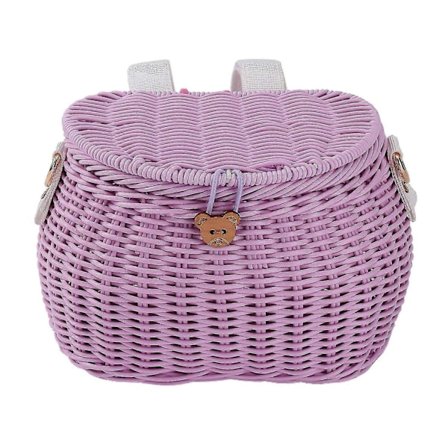 Käsinkudottu polkupyöräkori sähköpotkulaudan säilytyskori suuri kapasiteetti vahva kantavuus pyörän ohjaustangon kori hihnoilla - Täydellinen