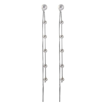 925 Sølv Elegante Hængeøreringe Kæde til Kvinder Piger Elegante Perlekvast Øreringe Lange Øreringe Dråbe
