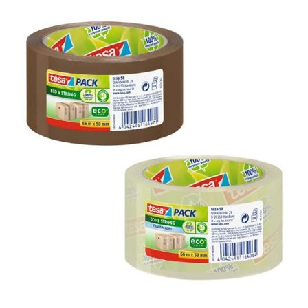 TESA Packtejp Eco & Strong 50mmx66m brun - Lyreco - Emballage och lagerutrustning - Packtejper - Packtejp PP