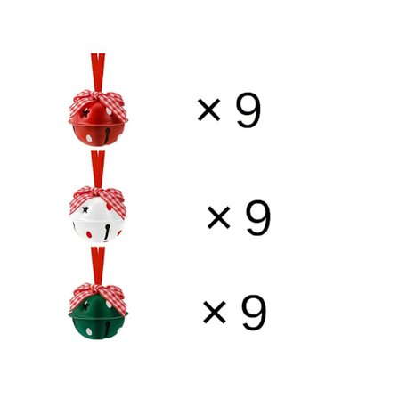Store metalliske juleklokker med røde båndknuder - Elegante juledekorationer, til træ, krans, strømper, gaver - Perfekt til [DB]