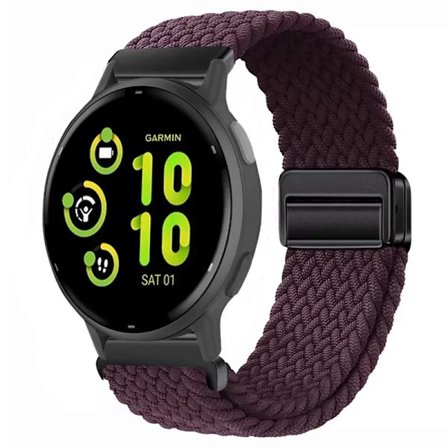 20/22 mm nylonarmband för Garmin Forerunner 55 165 265 965 255 magnetiskt flätat andningsbart band för Garmin Active 5/Venu 3 Correa