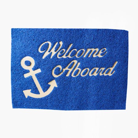 Tappeto per barca Lalizas Welcome Aboard, rettangolare, 60 x 40 cm, blu marino