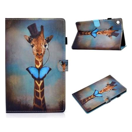 Lenovo Tab M10 FHD Plus läderfodral med mönstertryck - Giraff multifärg