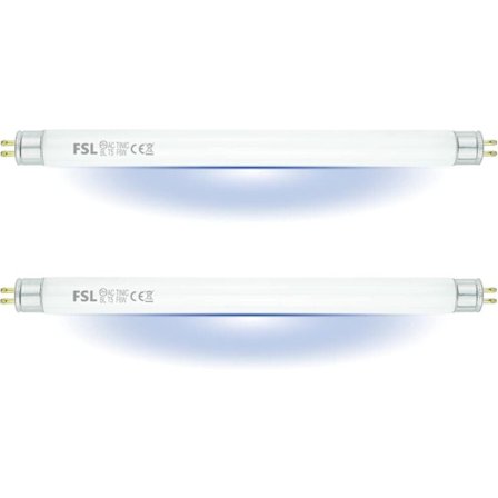 FSL T5 F6W UV Udskiftningsrør, 22,6 cm, 12W, Kompatibel med Myggebekæmper (2 stk)