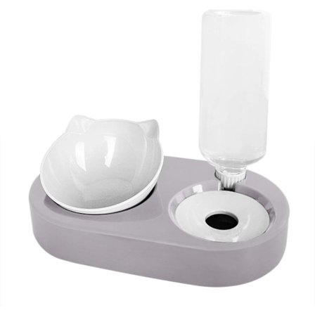 1 stk. Skrå Skål til Katte- og Hundemad og Vand til Små