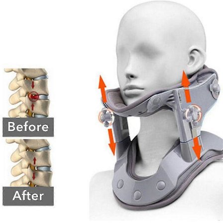 Justerbar Cervical Spine Traction Device med Varm Kompress - Stöd & Korrigering