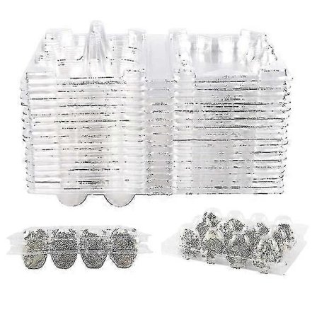 100 stk 12-roms Vaktel-eggkartong Gjenbrukbar Vaktel-eggkartong Egg Stor Boks Transparent Kjøle Stor Boks Mini-egg