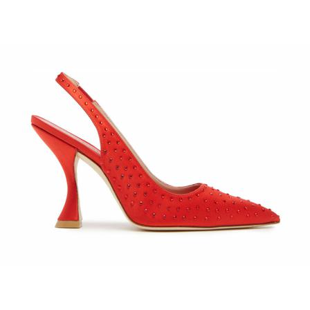 Stuart Weitzman Glam Xcurve 100 Slingback Pumps , Rood , Dames , Maat: 40 EU