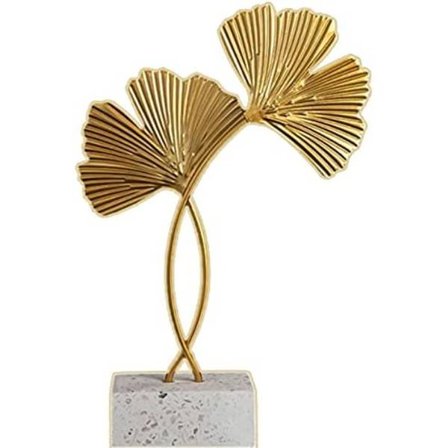 1 Gingko Blad Dekoration Desktop Ornament Europæisk Jernkunst 8,2" Høj