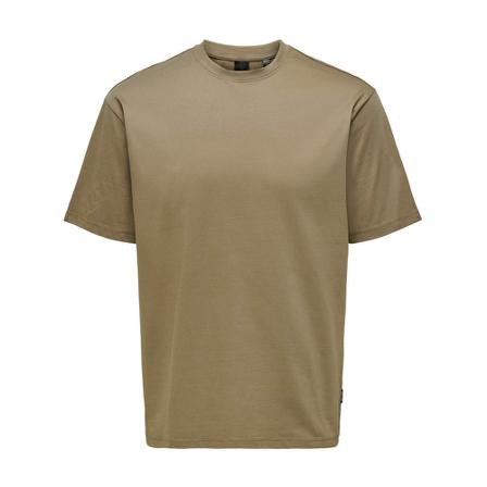 Only & Sons, T-Shirts Bruin, Heren, Maat:S,Katoen