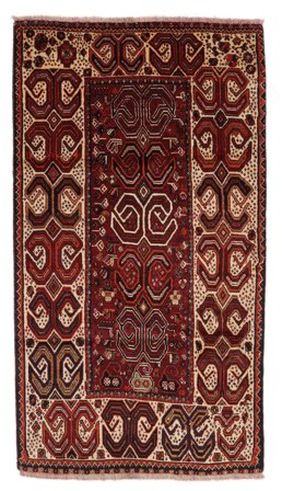 Alfombra Oriental Gashgai Fine 105X190 Negro/Rojo Oscuro (Lana, )