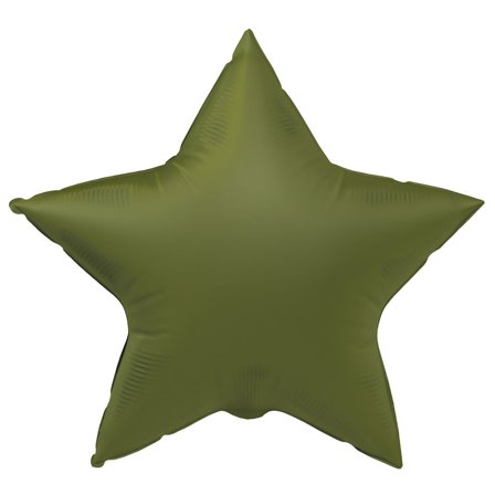 Folieballon Stjerne Olivengrøn Mat