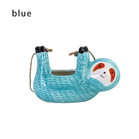 Dovendyr Hengende Planteholder Keramiske Potter BLÅ