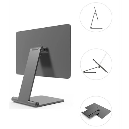 Magnetisk stativ til iPad Pro, justerbar foldbar holder til iPad Pro 12.9/11 iPad Air 5/4 drejeligt beslag til notetagning~06091