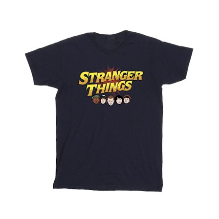 Netflix Boys Stranger Things Comic Heads T-Shirt 9-11 år Marinblå
