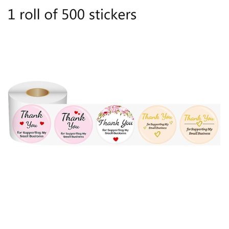 500 kpl Kiitos-Tarrat 1,5 tuuman Tiivistetarrat Pienille Liikkeille Häälahjoille Pakkauksille Kirjekuorille Kirjatarvikkeille
