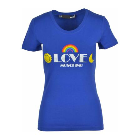 Love Moschino T-Shirt Blå, Dame