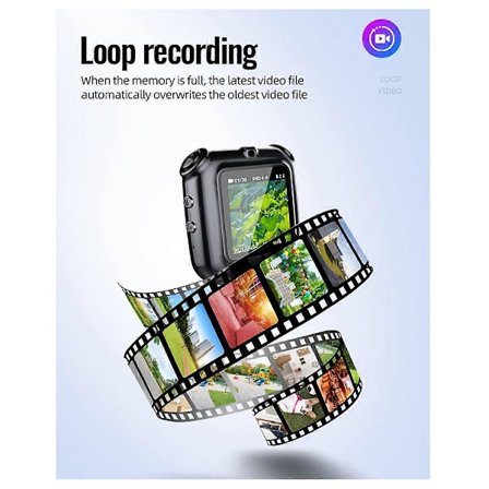 V9 Mini Halskæde Kamera 1080P, 8GB, Display Skærm