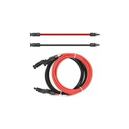 Forlængerkabel - Begge sider - Solkabel - Rød/sort - 6 mm² -