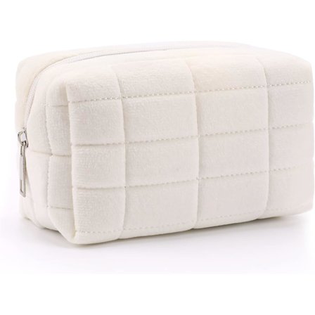 Rutig kosmetiktaske, toilettaske, opbevaringstaske, makeupbørster opbevaringstaske med stor kapacitet, velegnet til kvinder og piger