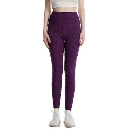 Super Stretch Leggings Med Hög Midja För Kvinnor Purple M