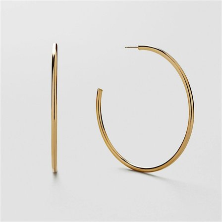 Yza Hoops - Örhängen - 18K GULDPLÄTERAT STERLING SILVER - Safira