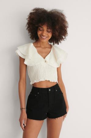 NA-KD Trend Short taille mi-haute - Shorts en jean - Noir - EU 44