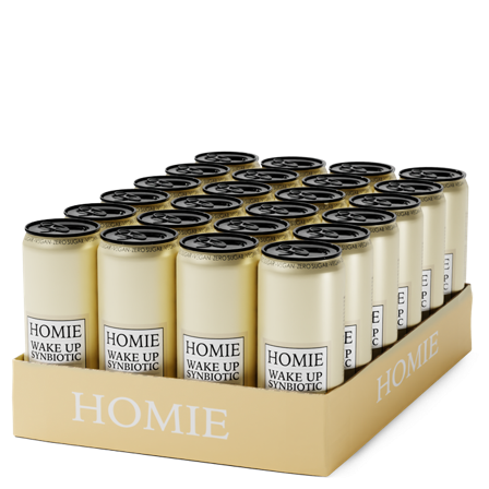 Homie life in balance 24 x Wake Up Synbiotic Funktionsdryck 330 ml