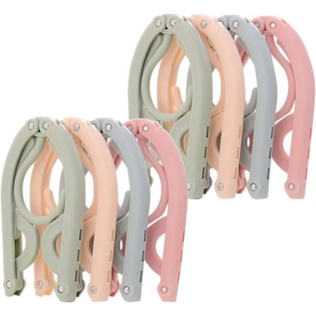 8-pack hopfällbara klädhängare, resehängare med 4 färger - Bärbara klädhängare i plast för hem, hotell, camping, kryssning och semester