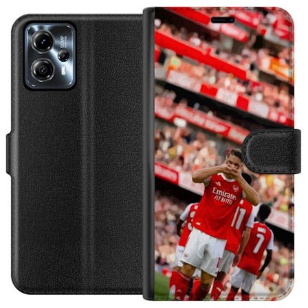 Kompatibelt Lommeboketui til Motorola Moto G13 Arsenal fotball – Martin Ødegaard målfeiring i rød drakt