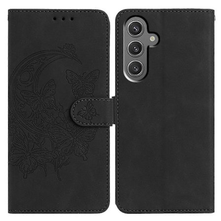 Til Samsung Galaxy A56 5G Etui Sommerfugl Blomst Præget PU Læder Wallet Stand Telefon Cover
