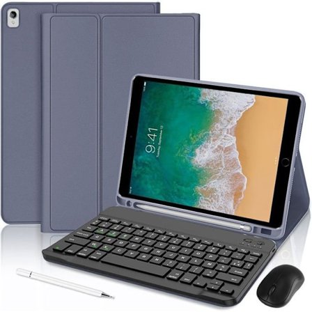 Tastaturetui til iPad Air 3 10,5" / iPad Pro 10,5" - Lilla PU-læder med Tastatur + Mus + Stylus