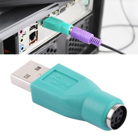 /Hc/Adapter USB-hann til PS/2-hunn (Passiv) Turkis