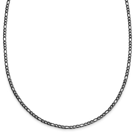Essentials | 4 mm Gunmetal Black Figaro Chain Necklace for Men - Chain necklaces
