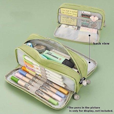 Angoo Double Sided Pen Bag Pencil Case Special Macaron Color Dual Canvas Pocket Storage Bag Pouch Stationery School Travel A6899