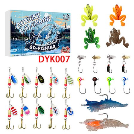 Julekalender Fiske Nedtelling Blindboks Fiskeutstyr Fiskeelskere Gave-DYK007