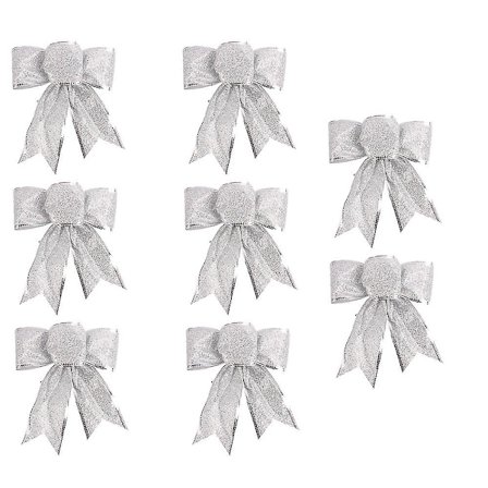 8 kpl Glitter Joulukranssi Rusetti Joulukuusen Koristeet Rusetit Joulujuhlien Sisustukseen [DB]