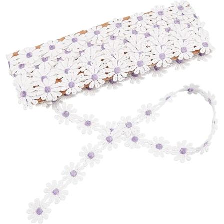 15 meter Daisy bånd trim 25mm bred Daisy solsikke dekoration blonder trim broderet syning bånd til kjoler udsmykning DIY